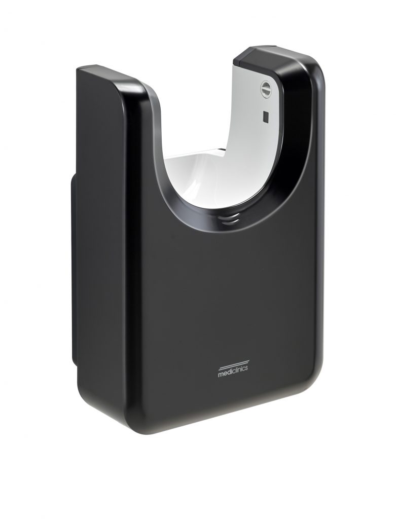 Zwarte handdroger dispenser service.