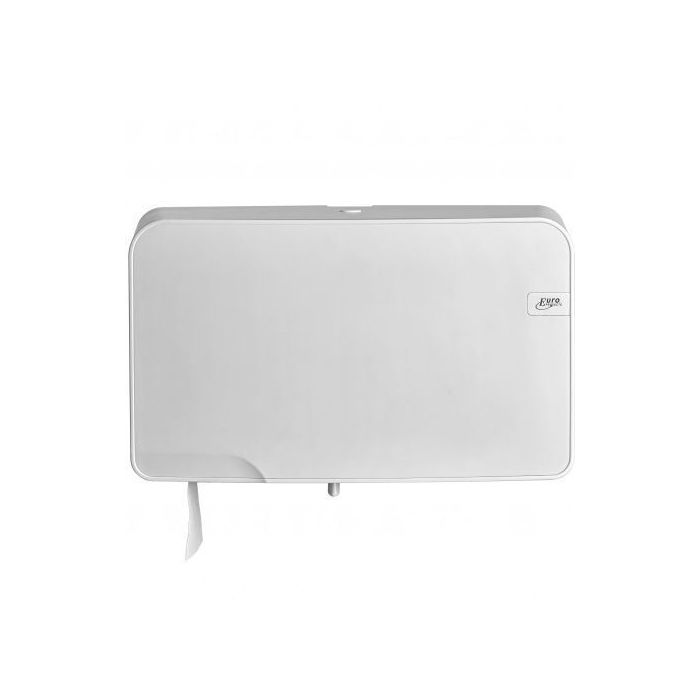 Witte mini jumbo duo toiletpapier dispenser.