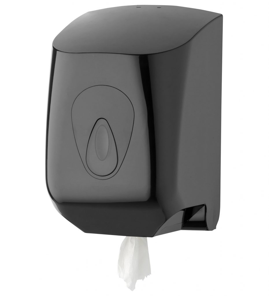 Zwarte poetsrol dispenser