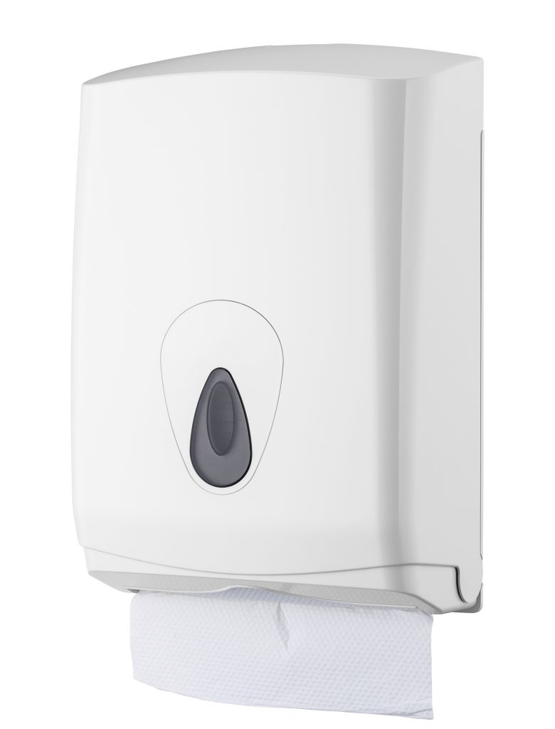 Witte Vouwhanddoek dispenser groot.