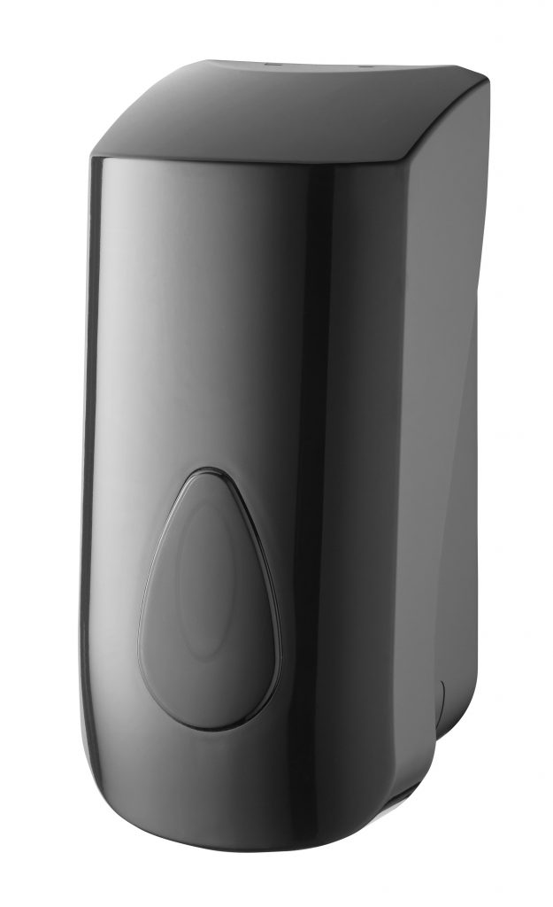 Zwarte zeepdispenser